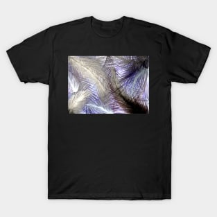 BLUE AND PURPLE FEATHERS WITH GOLD , TROPICAL PALM DECO DESIGN ART POSTER T-Shirt